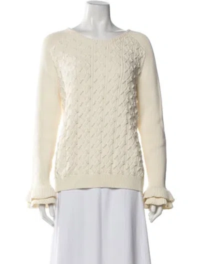 Pre-owned Carolina Herrera Patterned Crew Neck Sweater In Neutrals