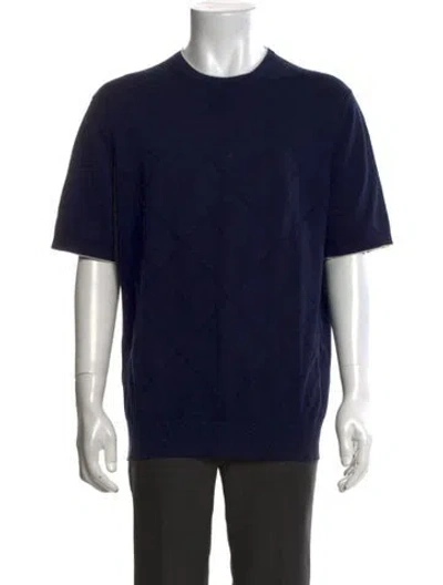 Pre-owned Carolina Herrera Patterned Crew Neck T-shirt In Blue