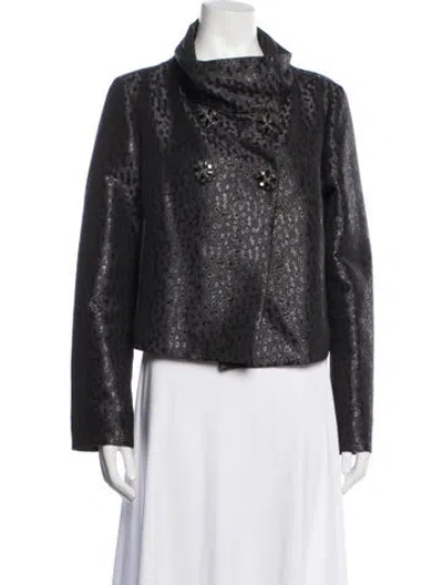 Pre-owned Carolina Herrera Patterned Jacket In Black