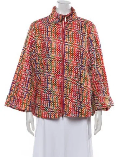 Pre-owned Carolina Herrera Patterned Jacket In Red