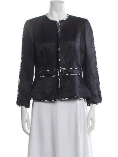 Pre-owned Carolina Herrera Patterned Jacket W/ Tags In Blue