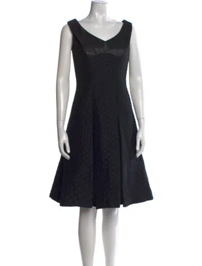 Pre-owned Carolina Herrera Patterned Knee-length Dress In Black