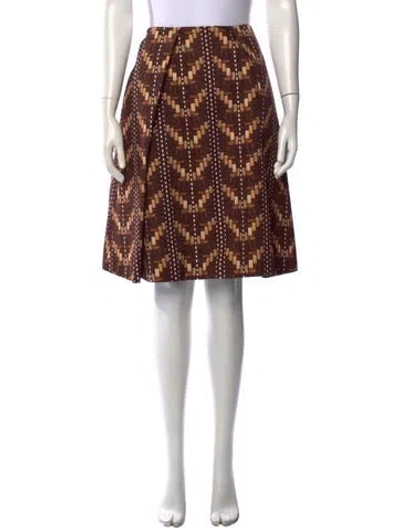 Pre-owned Carolina Herrera Patterned Knee-length Skirt In Brown