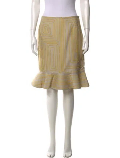 Pre-owned Carolina Herrera Patterned Midi Length Skirt In Gray