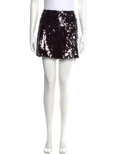 Pre-owned Carolina Herrera Patterned Mini Shorts W/ Tags In Black