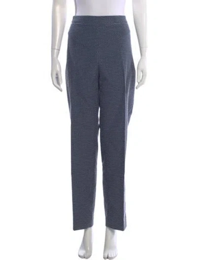 Pre-owned Carolina Herrera Patterned Straight Leg Pants W/ Tags In Blue