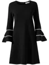 Carolina Herrera Pearl-detailing Mini Dress In Black