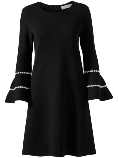 Carolina Herrera Pearl-detailing Mini Dress In Black