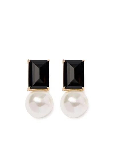 Carolina Herrera Pearl-embellished Earrings In Black