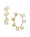 Carolina Herrera Pearl Hoop Earrings In Multi