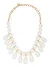 Carolina Herrera Cz Pearl Teardrop Necklace In Neutrals