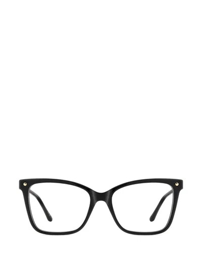 Carolina Herrera Pearl-embellished Squared-frame Glasses In Black