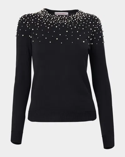 CAROLINA HERRERA PEARLY COLLAR SILK-COTTON SWEATER