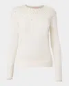 Carolina Herrera Pearly Collar Silk-cotton Sweater In Neutral