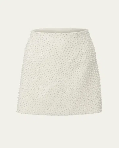 Carolina Herrera Pearly Embellished Mini Skirt In Neutral
