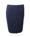Carolina Herrera Pencil Midi Skirt In Blue Wool In Blue
