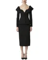 Carolina Herrera Silk Midi Pencil Skirt In Black