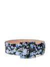 Carolina Herrera Peony-print Belt In Blue
