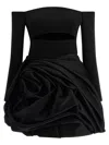 Carolina Herrera Off-shoulder Dress Featuring Structured Silhouette In Black