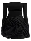Carolina Herrera Off-shoulder Dress Featuring Structured Silhouette In Black