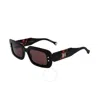 Carolina Herrera Pink Rectangular Ladies Sunglasses Her 0187/s 0guu/u1 50