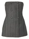 Carolina Herrera Pinstripe-pattern Double-breasted Top In Black