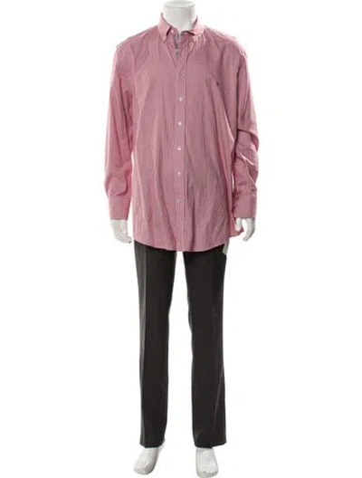 Pre-owned Carolina Herrera Plaid Print Long Sleeve Shirt In Pink