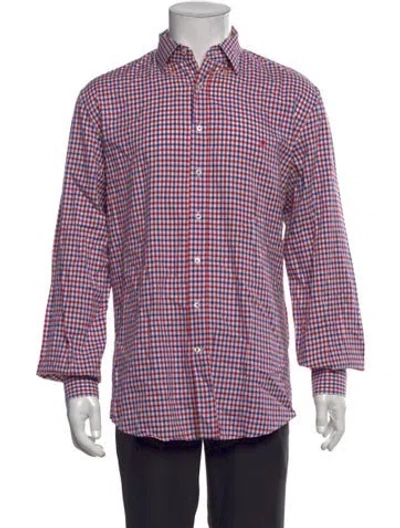 Pre-owned Carolina Herrera Plaid Print Long Sleeve Shirt In Red