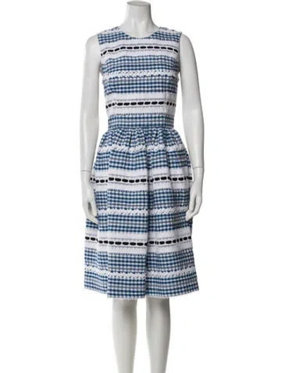 Pre-owned Carolina Herrera Plaid Print Midi Length Dress In Multi