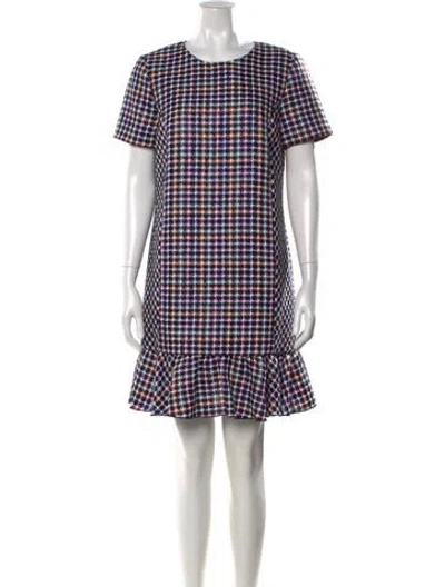 Pre-owned Carolina Herrera Plaid Print Mini Dress W/ Tags In Black