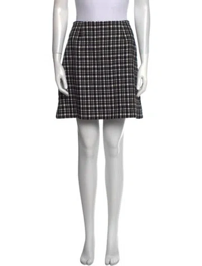 Pre-owned Carolina Herrera Plaid Print Mini Skirt W/ Tags In Pink