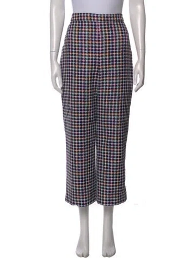 Pre-owned Carolina Herrera Plaid Print Straight Leg Pants W/ Tags In Multi