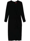 Carolina Herrera Pleat-detail Midi Dress In Black
