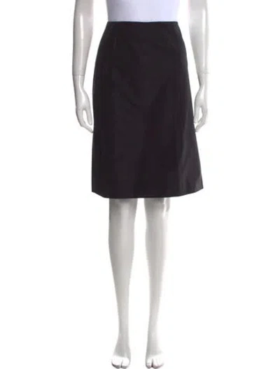 Pre-owned Carolina Herrera Pleated Accents Knee-length Skirt In Black