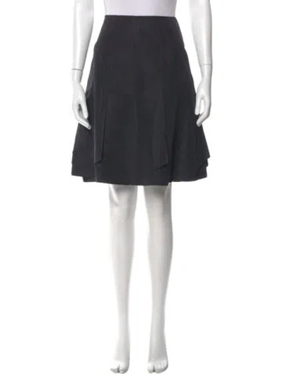 Pre-owned Carolina Herrera Pleated Accents Knee-length Skirt In Blue