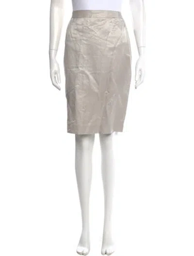Pre-owned Carolina Herrera Pleated Accents Knee-length Skirt In Gray