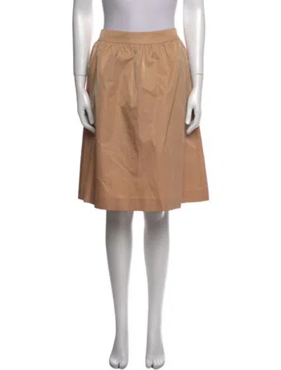 Pre-owned Carolina Herrera Pleated Accents Knee-length Skirt In Neutral