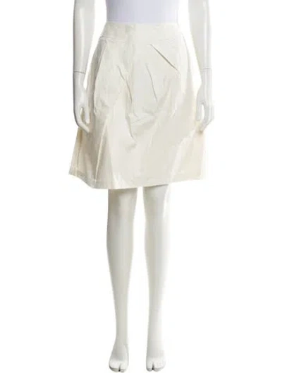 Pre-owned Carolina Herrera Pleated Accents Knee-length Skirt In Neutral