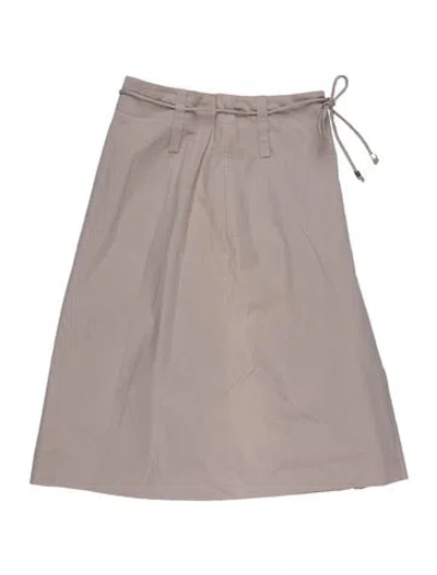 Pre-owned Carolina Herrera Pleated Accents Knee-length Skirt In Neutral