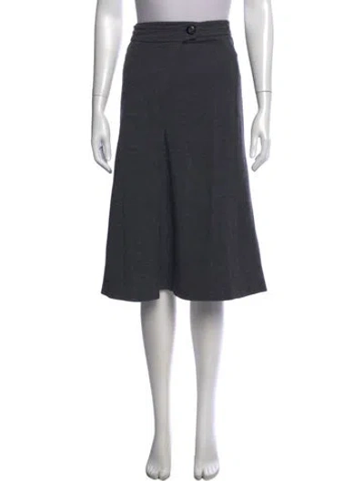 Pre-owned Carolina Herrera Pleated Accents Midi Length Skirt In Gray