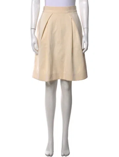 Pre-owned Carolina Herrera Pleated Accents Mini Skirt In Neutrals