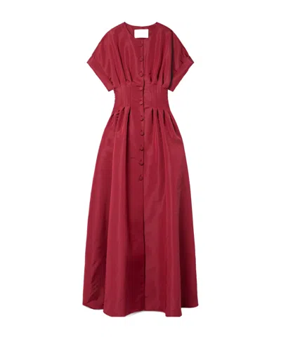 Carolina Herrera Pleated Dress In Red