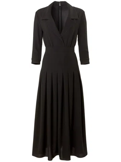Carolina Herrera Pleated Maxi Dress In Black