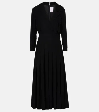 Carolina Herrera Pleated Maxi Dress In Black