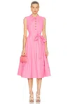 Carolina Herrera Belted Woven Midi Shirt Dress