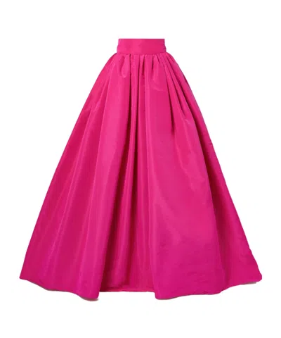 Carolina Herrera Pleated Midi Skirt In Pink