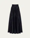 Carolina Herrera Pleated Silk Ball Skirt In Black