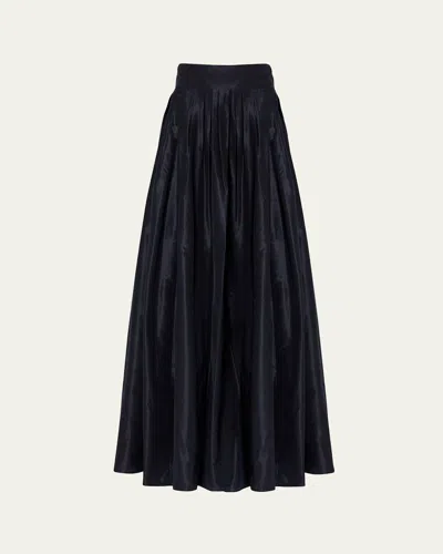 Carolina Herrera Pleated Silk Ball Skirt In Black