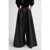 Carolina Herrera High Waist Wide Leg Pleated Trousers In Black