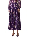 Carolina Herrera Pleated Silk Midi Skirt In Purple